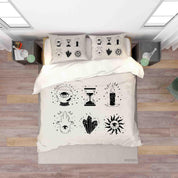 3D Hand Drawn Leaves Esoteric Element Collection Quilt Cover Set Bedding Set Duvet Cover Pillowcases WJ 9163- Jess Art Decoration