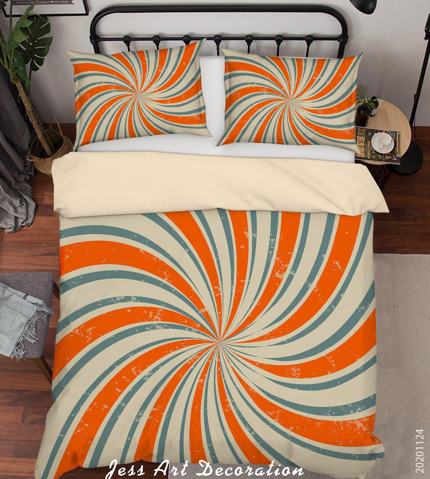 3D Abstract Grunge Retro Spiral Background Quilt Cover Set Bedding Set Duvet Cover Pillowcases LXL- Jess Art Decoration