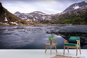 3D Mountain Lake Landscape Wall Mural Wallpaper LQH 741- Jess Art Decoration