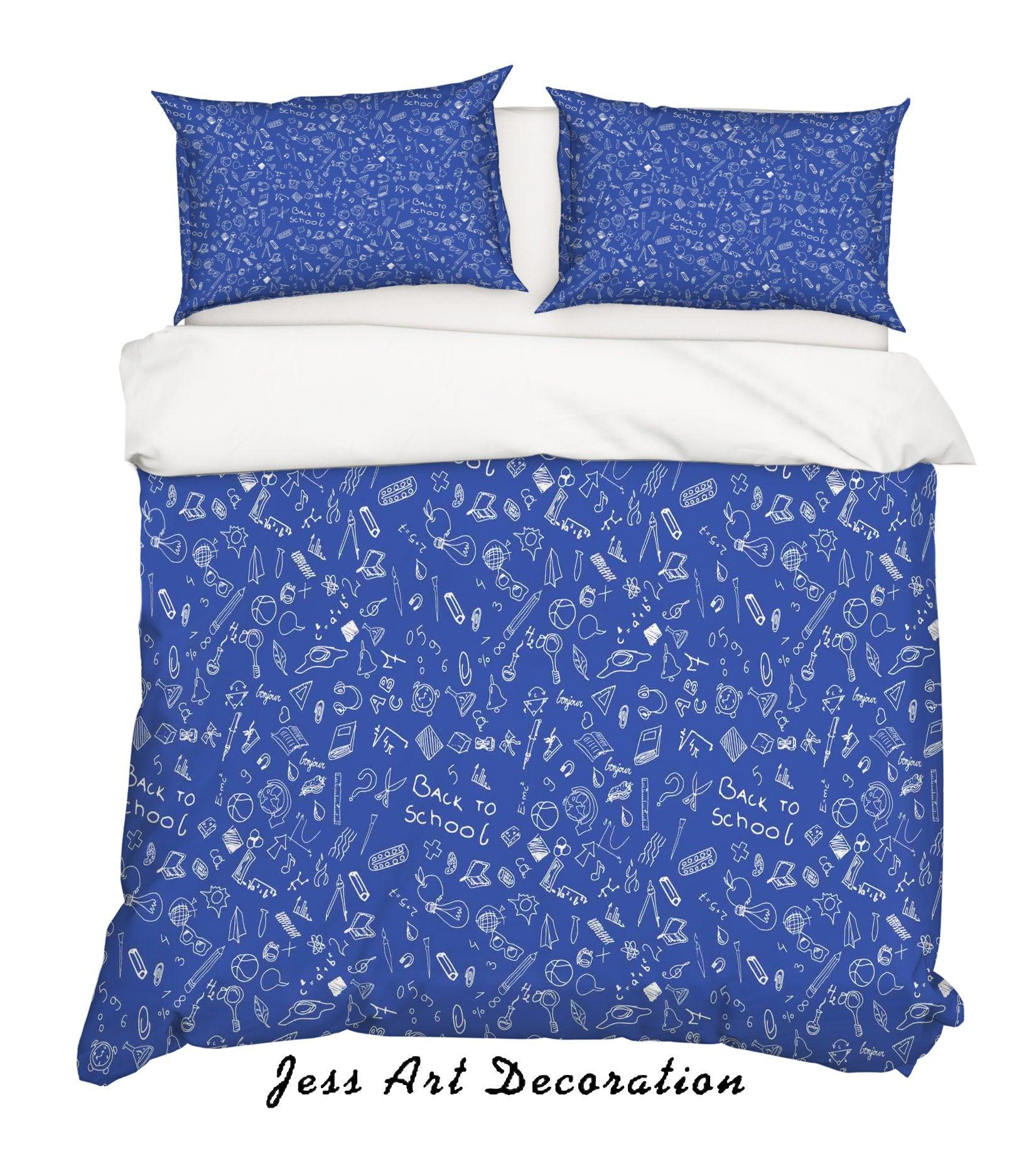 3D Cartoon Leopard Blue Quilt Cover Set Bedding Set Pillowcases 127- Jess Art Decoration