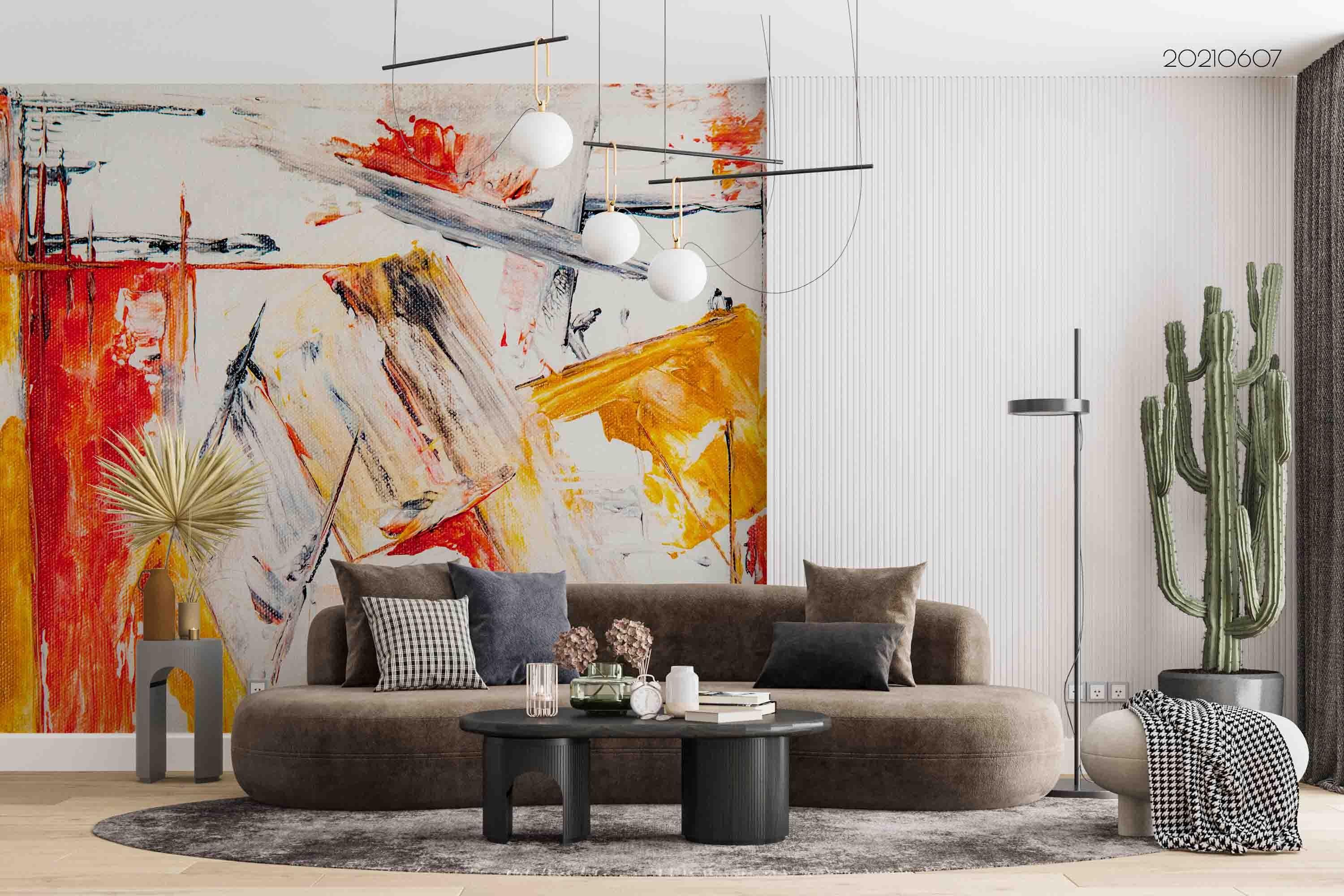 3D Abstract Oil Painting Brushstroke  Color Wall Mural Wallpaper SWW704- Jess Art Decoration