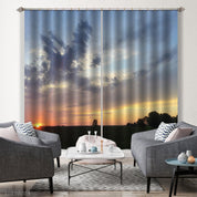 3D Countryside Tree Sunrise Scenery Curtains and Drapes GD 1167- Jess Art Decoration