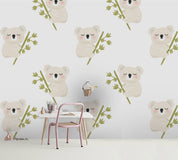 3D Cartoon Koala Bamboo Wall Mural Wallpaper A170 LQH- Jess Art Decoration