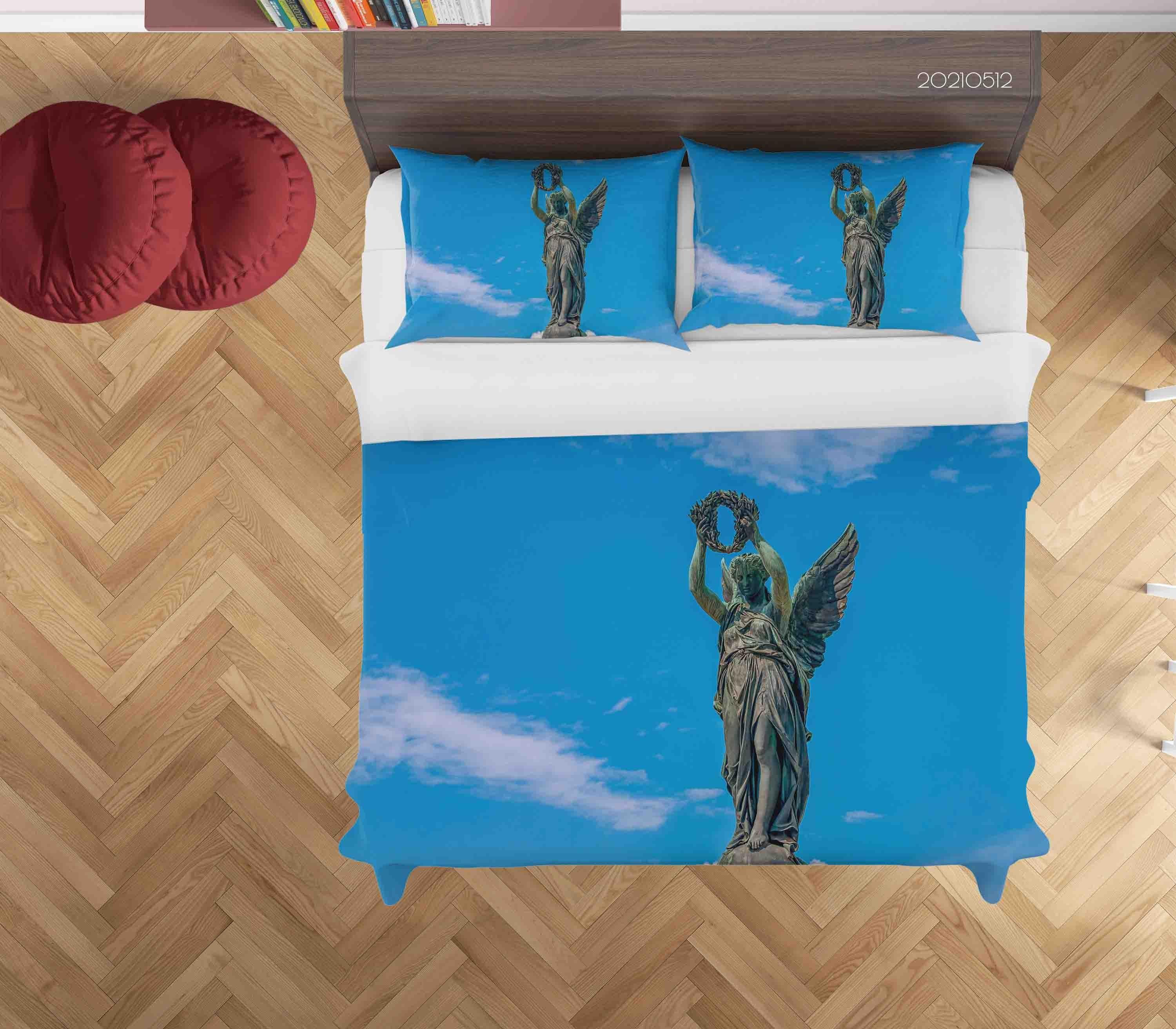 3D Blue Sky Sculpture Quilt Cover Set Bedding Set Duvet Cover Pillowcases 292- Jess Art Decoration