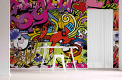 Graffiti Monster Alphabet Pattern Wallpaper typography graffiti wall mural for teen room or studio - view 2