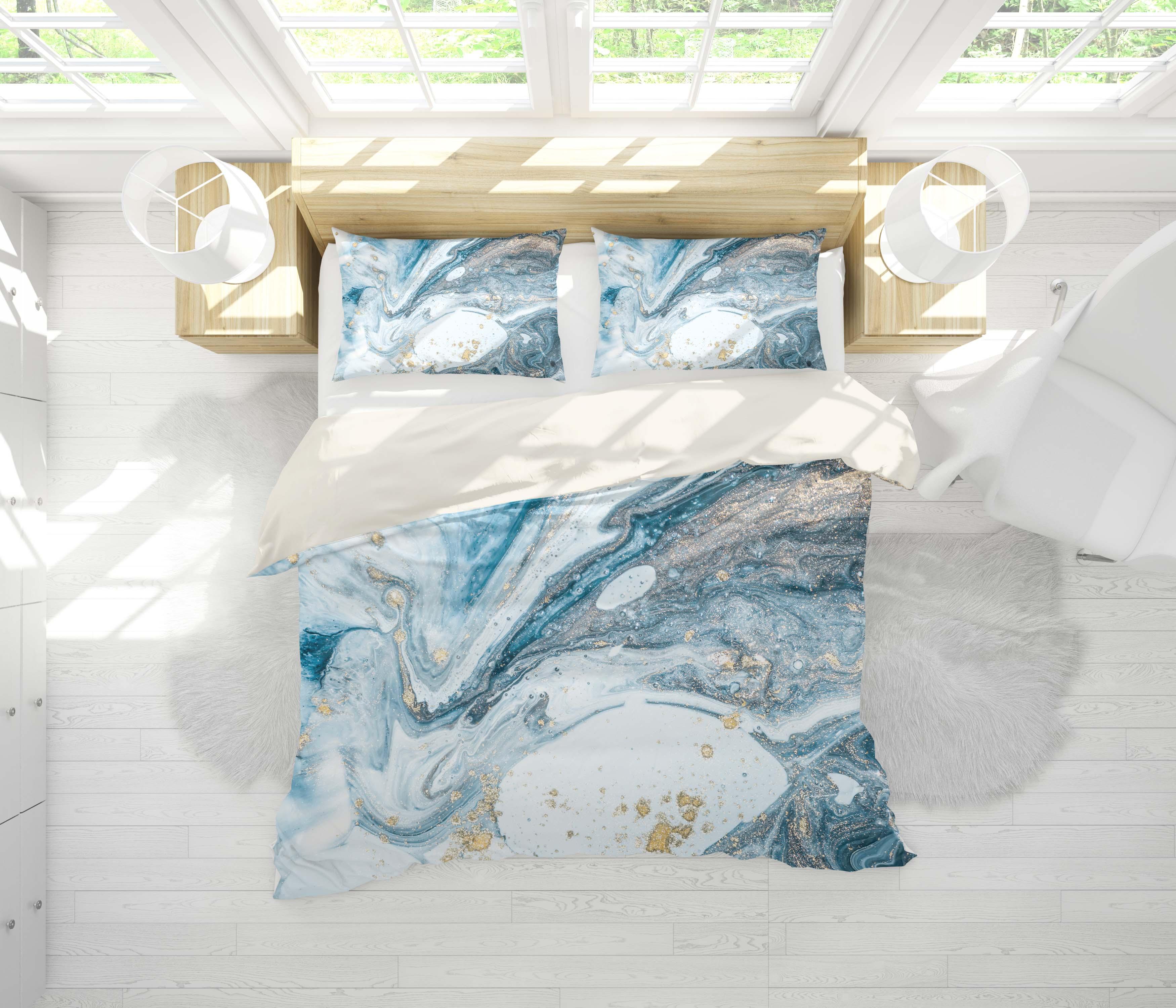 3D Blue Marble Texture Quilt Cover Set Bedding Set Pillowcases 112- Jess Art Decoration