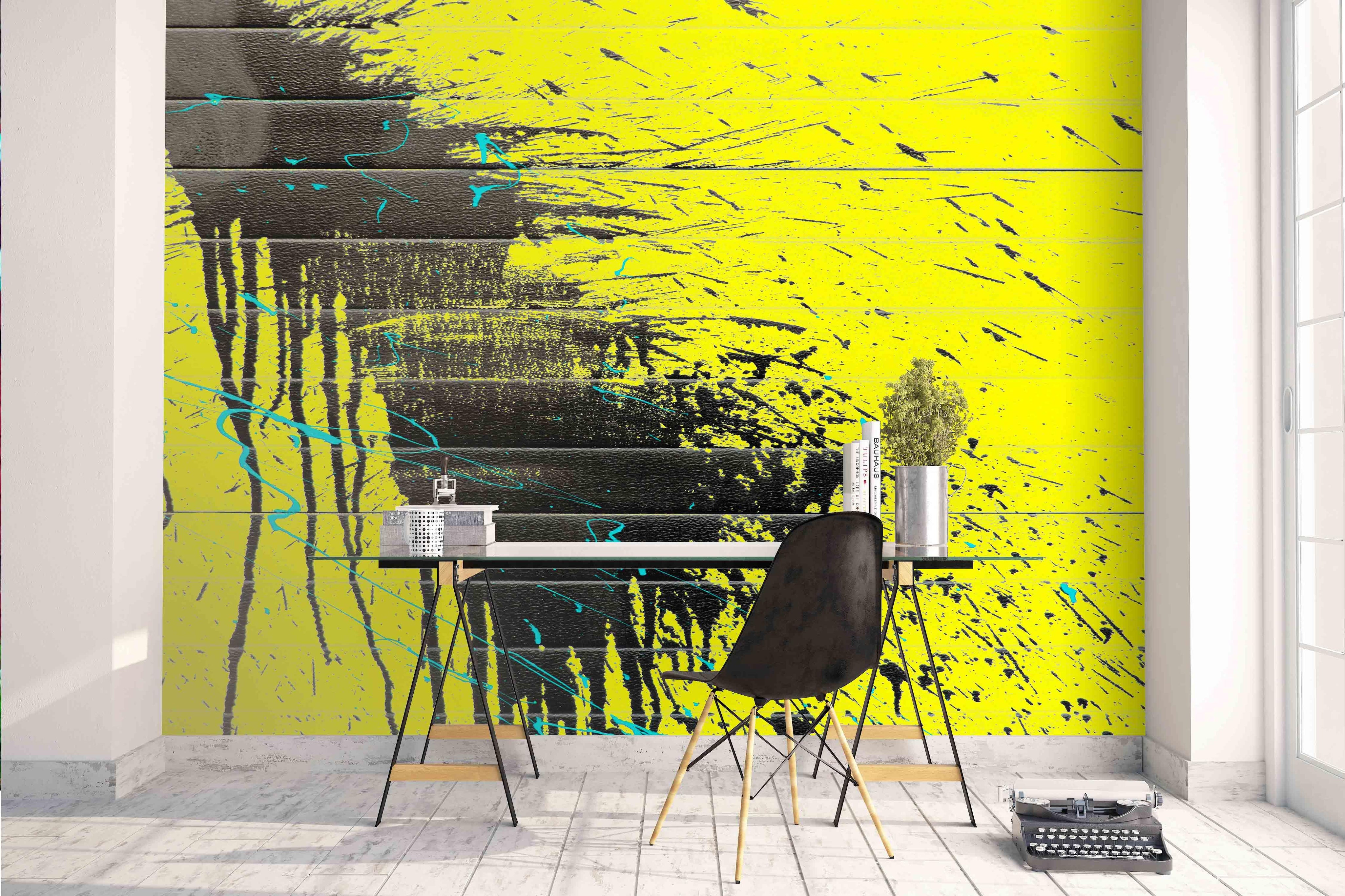 3D Abstract Yellow Graffiti Wall Mural Wallpaper 01- Jess Art Decoration
