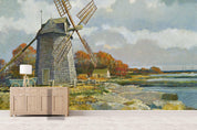 3D seaside windmill oil painting wall mural wallpaper 51- Jess Art Decoration