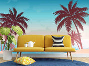 3D Blue Sky Sea Coconut Tree Wall Mural Wallpaper LQH 126- Jess Art Decoration