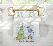 3D White Christmas Tree Mouse Quilt Cover Set Bedding Set Duvet Cover Pillowcases SF21- Jess Art Decoration