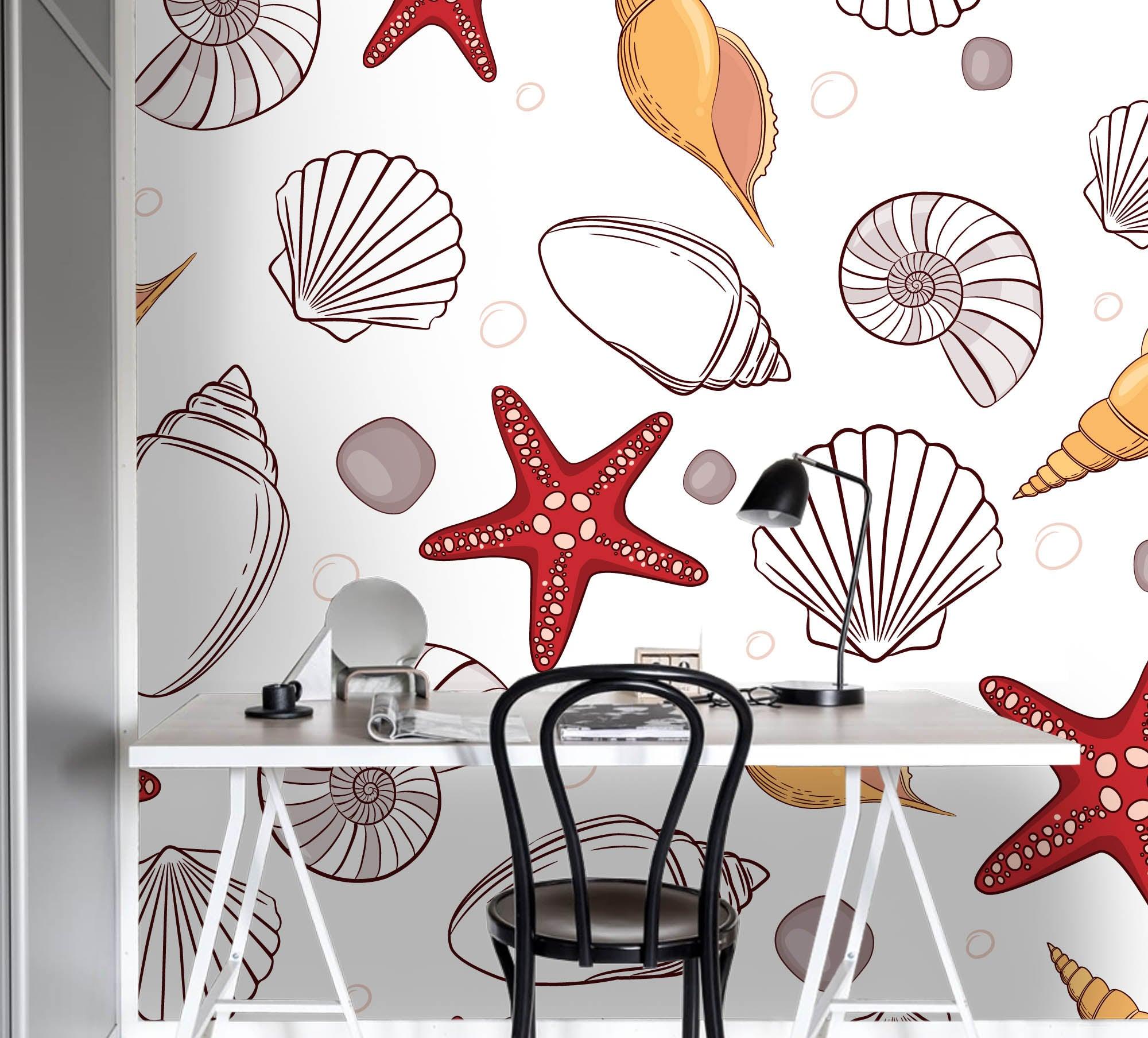 3D Cartoon Starfish Shell Wall Mural Wallpaper 28- Jess Art Decoration