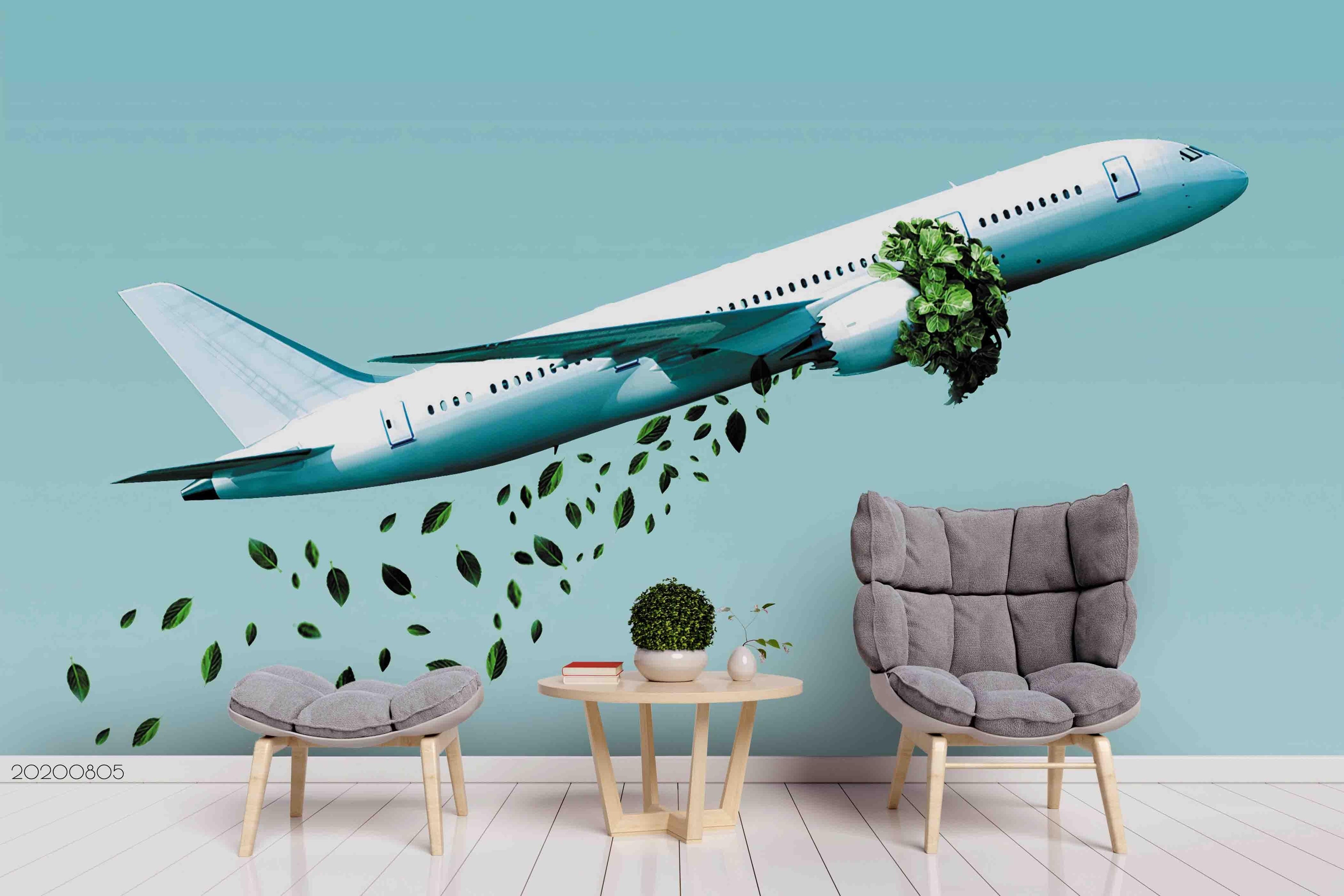 3D Plane Leaves Wall Mural Wallpaper LXL 787- Jess Art Decoration