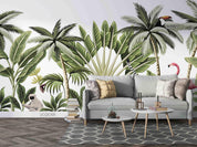 3D Tropical Jungle Flamingo Wall Mural Wallpaper LQH 798- Jess Art Decoration