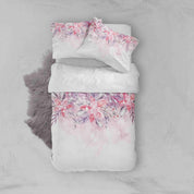 3D White Pink Floral Quilt Cover Set Bedding Set Pillowcases 107- Jess Art Decoration