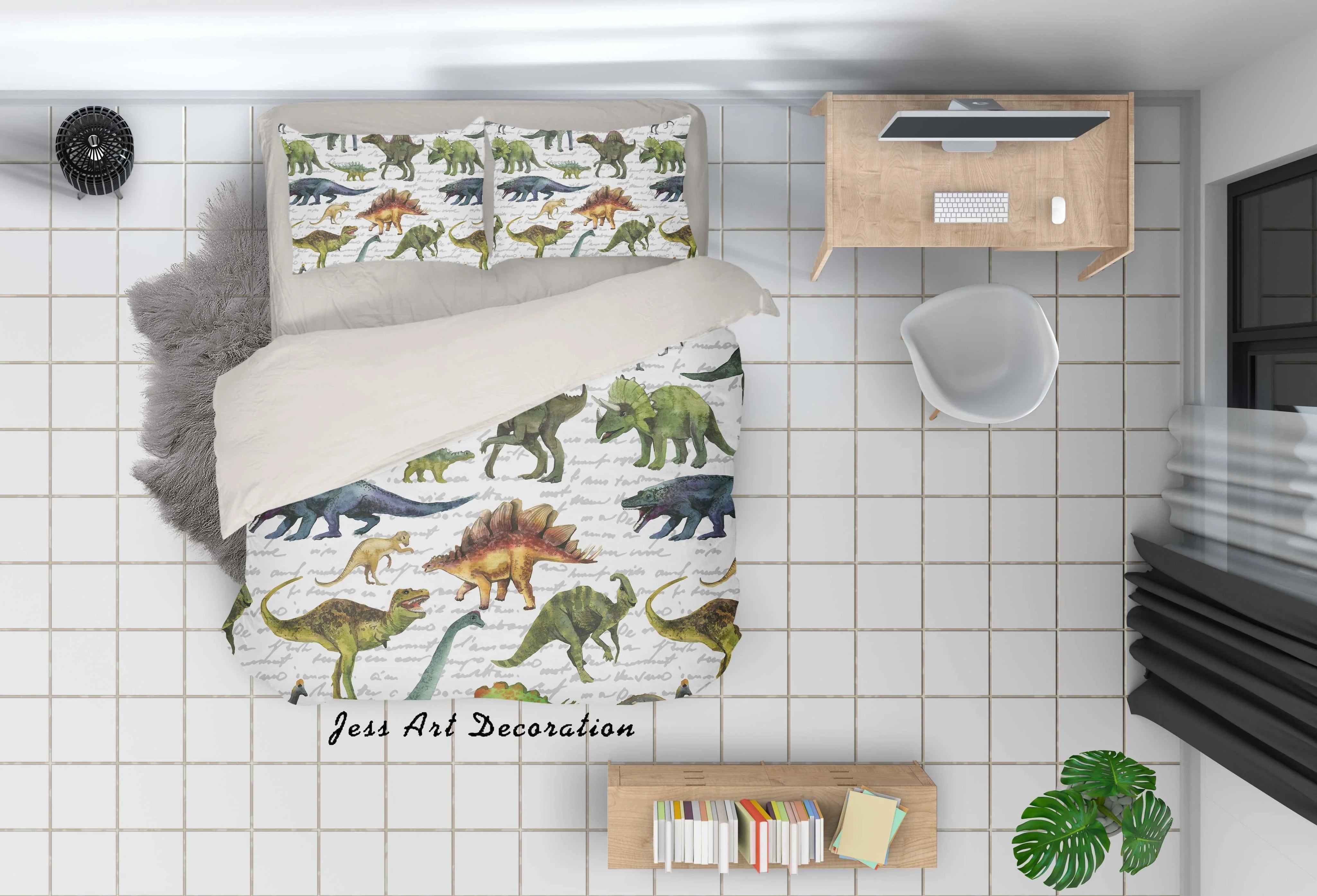 3D Dinosaur Quilt Cover Set Bedding Set Pillowcases 12- Jess Art Decoration