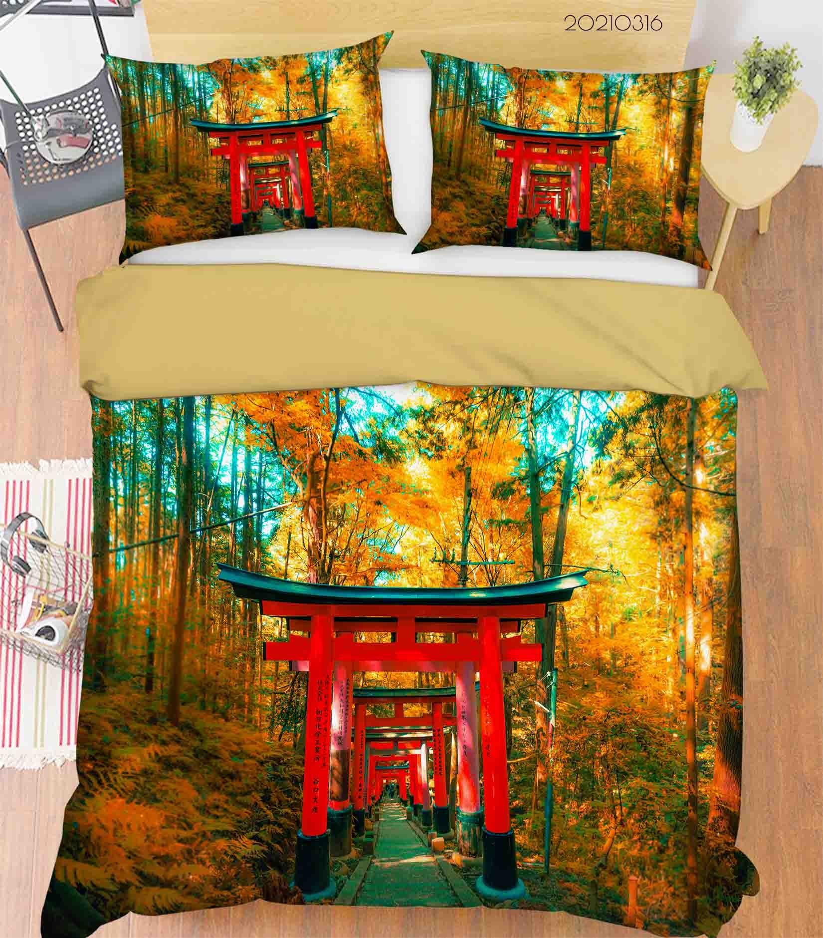 3D Autumn Nature Landscape Quilt Cover Set Bedding Set Duvet Cover Pillowcases 160- Jess Art Decoration