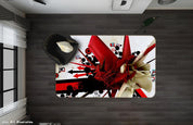 3D Art Red Graffiti Non-Slip Rug Mat A437 LQH- Jess Art Decoration