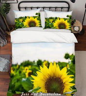 3D Sunflower Yellow Quilt Cover Set Bedding Set Duvet Cover Pillowcases LQH A156- Jess Art Decoration