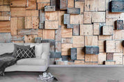 3D Wooden Brick Texture Laminated Spliced  Wall Mural Wallpaper SWW797- Jess Art Decoration