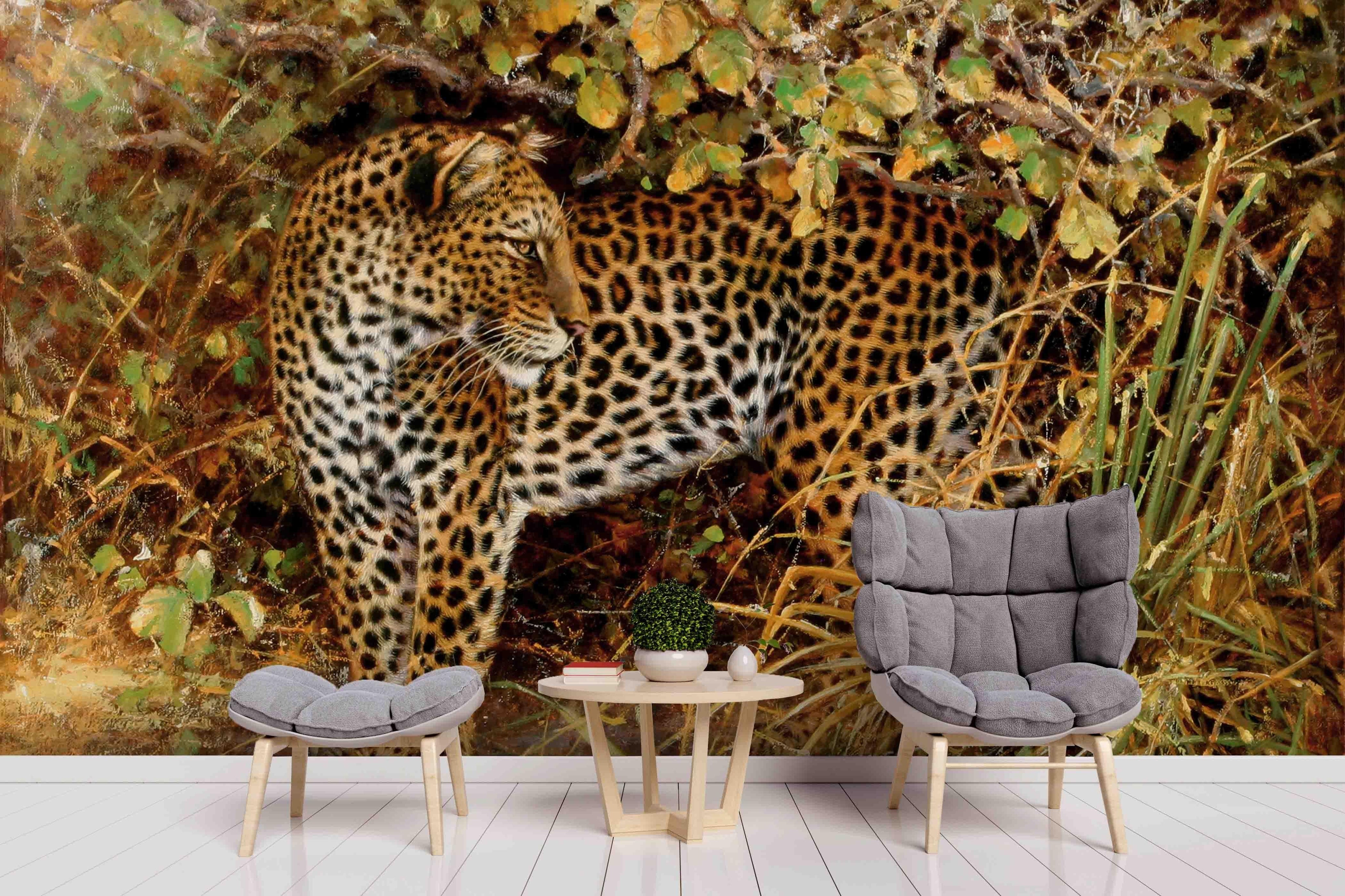 3D African Steppe Leopard Wall Mural Wallpaper 33- Jess Art Decoration