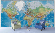 3D Blue World Map Wall Mural Wallpaper 33- Jess Art Decoration