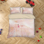 3D Dandelion Girl Pink Painting Quilt Cover Set Bedding Set Duvet Cover Pillowcases A516 LQH- Jess Art Decoration