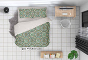 3D Abstract Green Floral Quilt Cover Set Bedding Set Duvet Cover Pillowcases 32- Jess Art Decoration