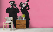 3D Pink Background Banksy Police Wall Mural Wallpaper ZY D4- Jess Art Decoration