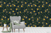 3D Dark Floral Wall Mural Wallpaper SF71- Jess Art Decoration