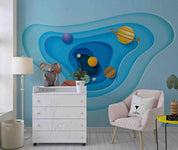 3D Paper Cut Space Planet Wall Mural Wallpaper SWW2505- Jess Art Decoration
