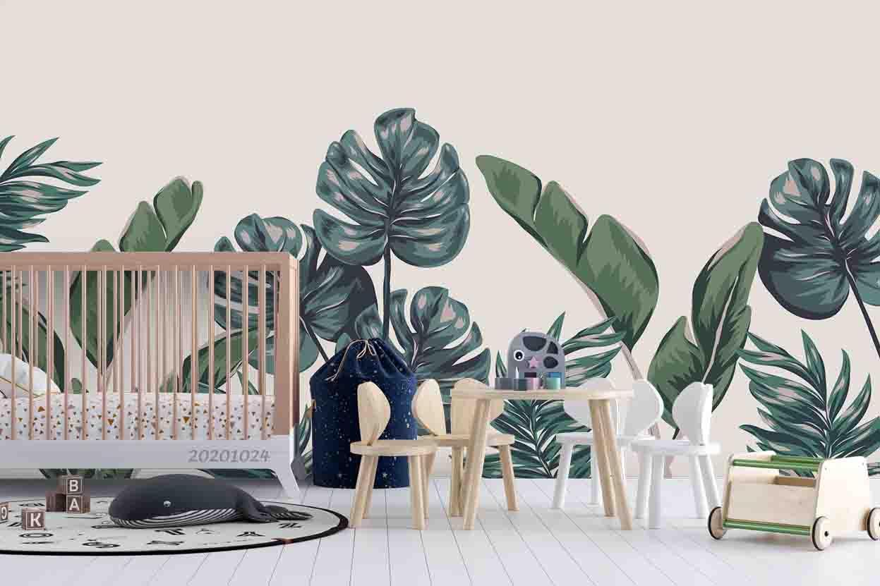 3D Landscape Hand Drawing Leaves Wall Mural Wallpaper WJ 6750- Jess Art Decoration