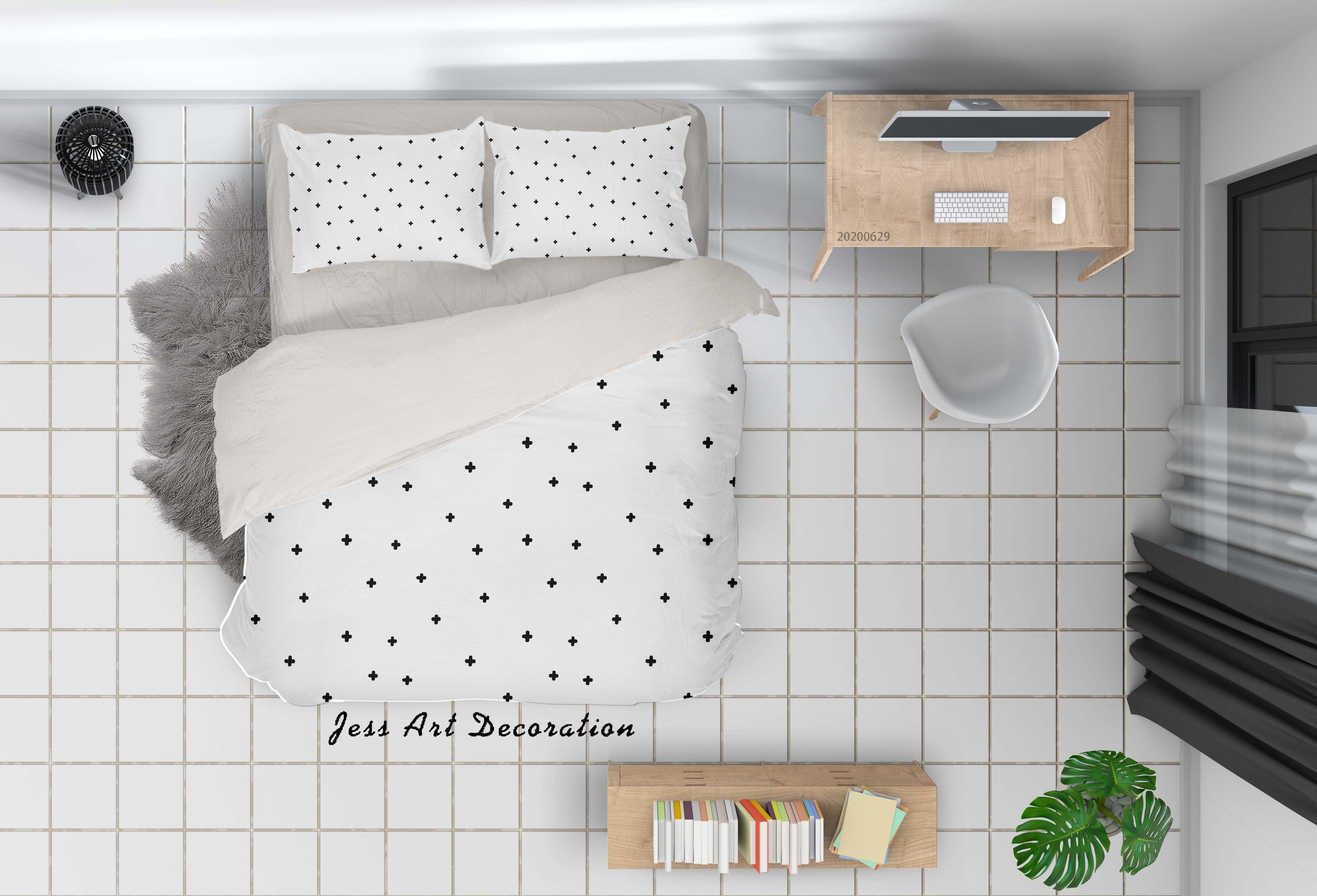 3D White Plus Quilt Cover Set Bedding Set Duvet Cover Pillowcases SF76- Jess Art Decoration