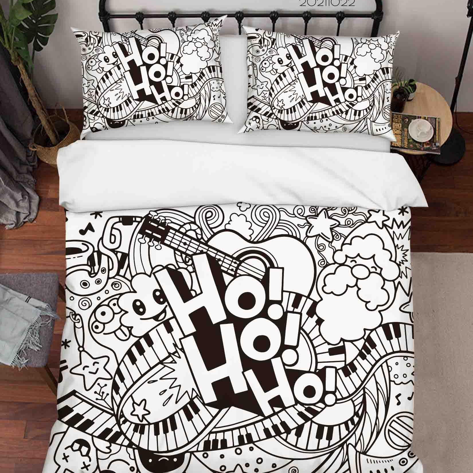 3D Abstract Cartoon Art Doodle Quilt Cover Set Bedding Set Duvet Cover Pillowcases 14- Jess Art Decoration