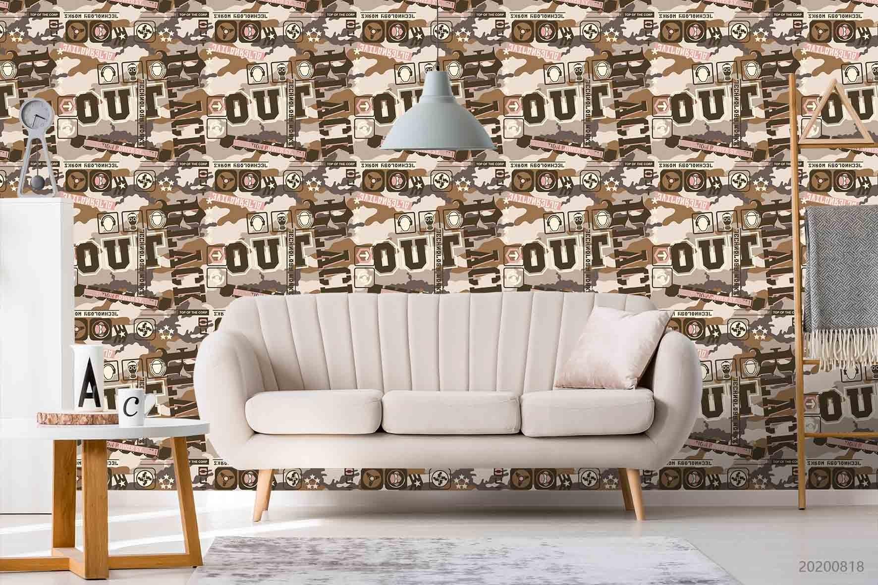 3D Vintage Letter Pattern Wall Mural Wallpaper LXL 1140- Jess Art Decoration