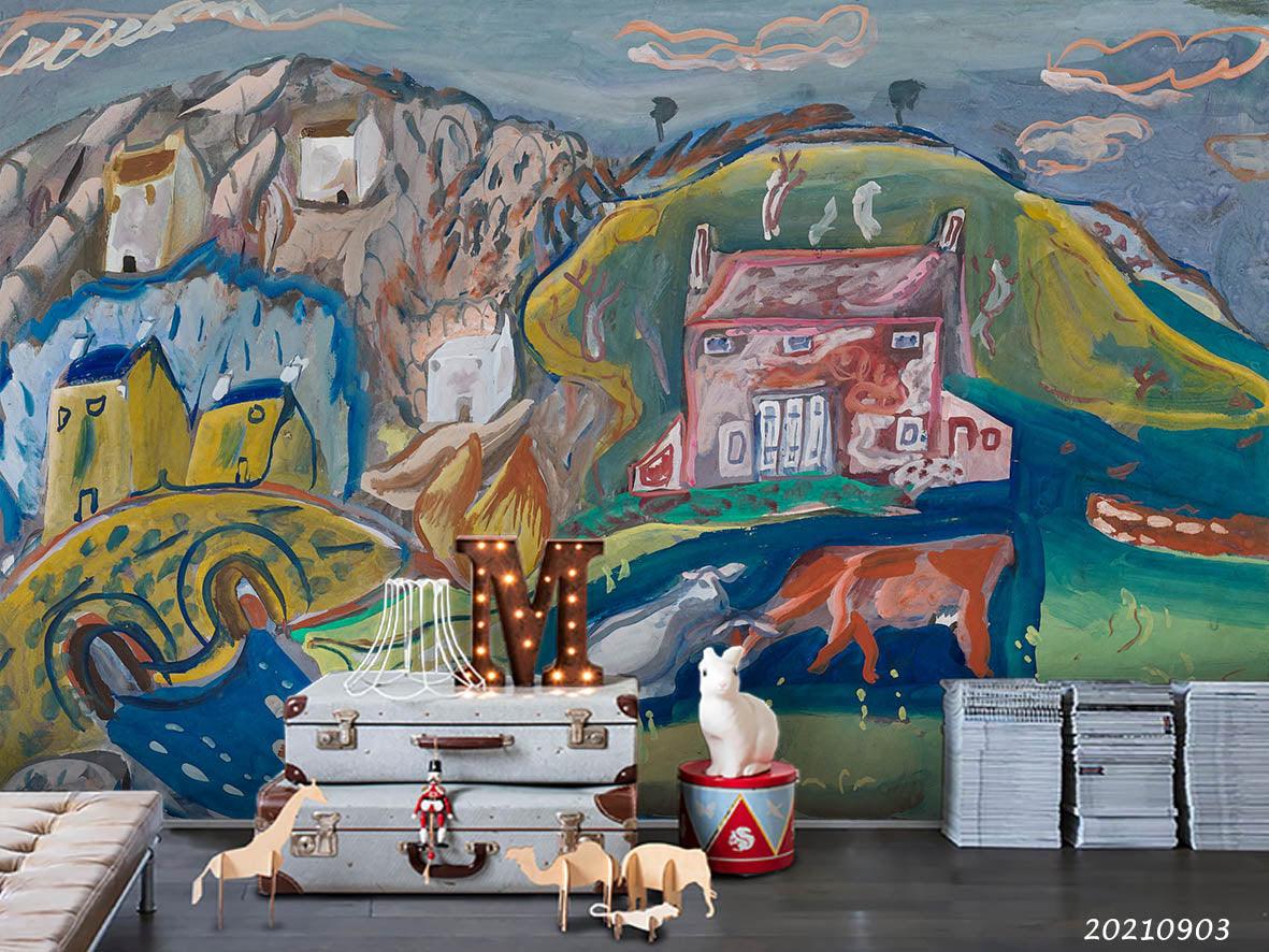 3D Hand Drawn Castle Building Wall Mural Wallpaper LQH 118- Jess Art Decoration