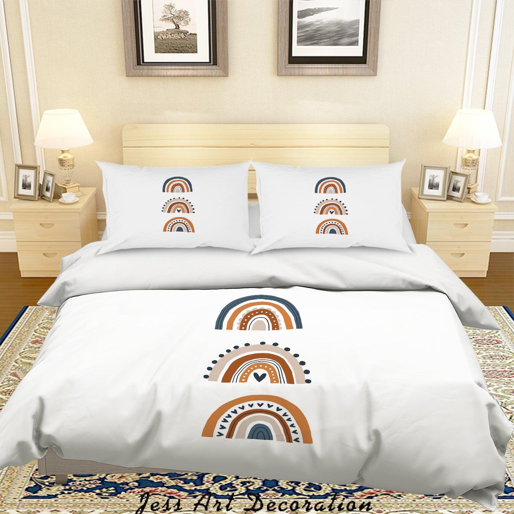 3D White Rainbow Quilt Cover Set Bedding Set Duvet Cover Pillowcases SF71- Jess Art Decoration