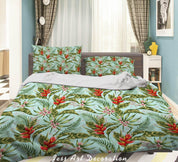 3D Colourful Flowers Leaves Pattern Quilt Cover Set Bedding Set Duvet Cover Pillowcases WJ 1313- Jess Art Decoration