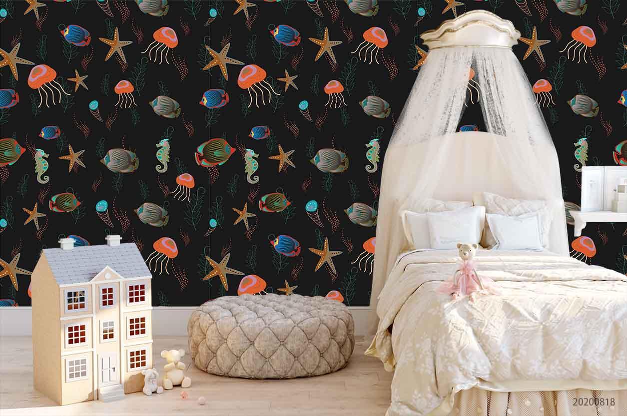 3D Vintage Ocean World Pattern Wall Mural Wallpaper LXL 1189- Jess Art Decoration