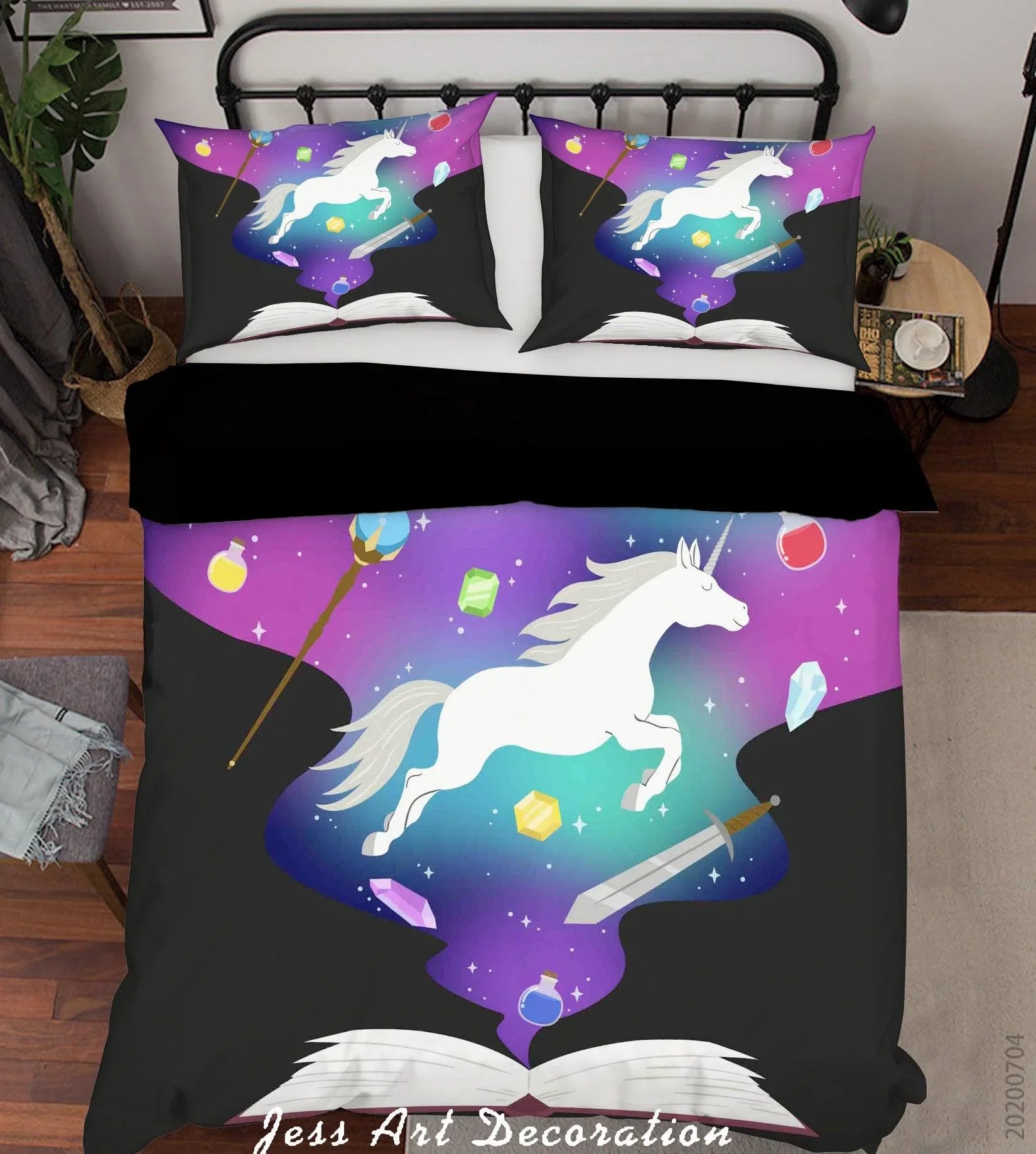 3D Books Unicorn Quilt Cover Set Bedding Set Duvet Cover Pillowcases SF171- Jess Art Decoration