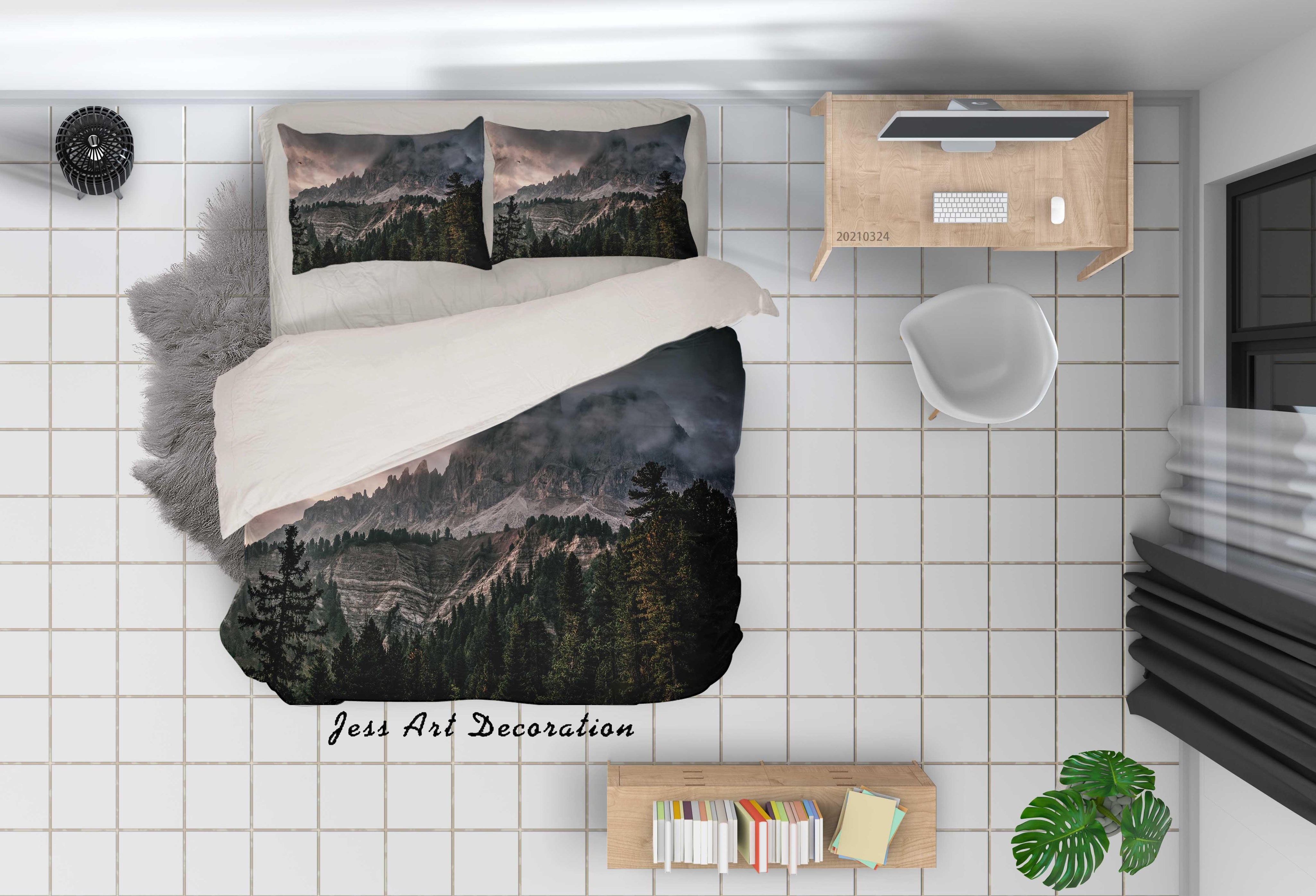 3D Forest Lake Landscape Quilt Cover Set Bedding Set Duvet Cover Pillowcases 111 LQH- Jess Art Decoration
