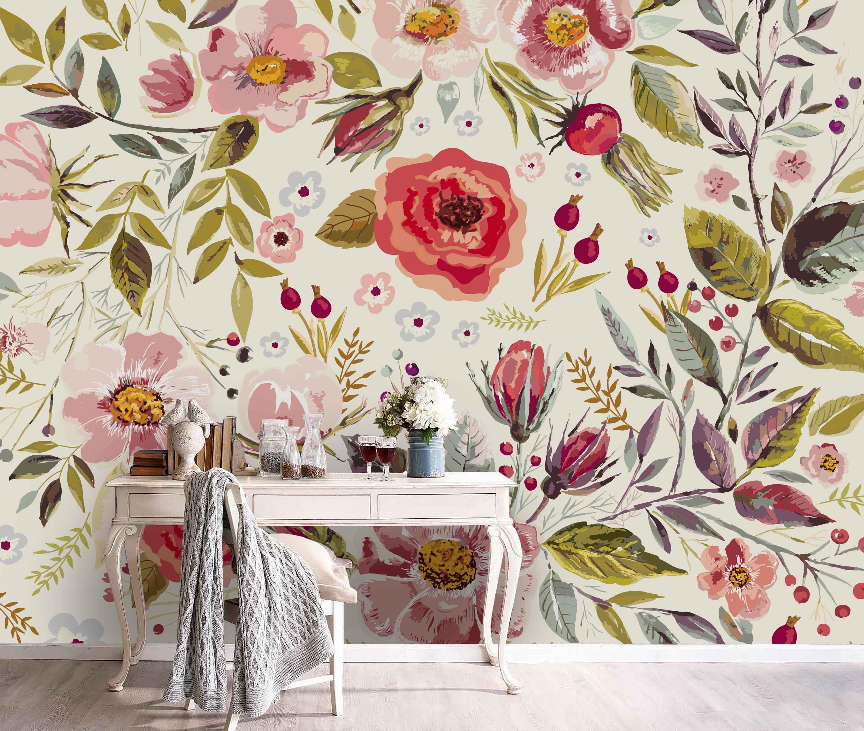 3D Floral Leaves Branch Wall Mural Wallpaper 18- Jess Art Decoration