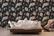 3D Hand Drawn Black Floral Wall Mural Wallpaper LQH 21- Jess Art Decoration