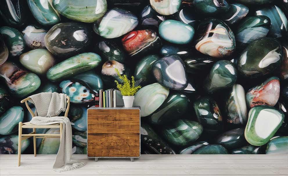 3D Green Cobblestone Wall Mural Wallpaper 164- Jess Art Decoration