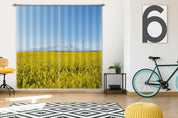 3D Landscape Rape Flower Snow Mountain Windmill Curtains and Drapes GD 3610- Jess Art Decoration