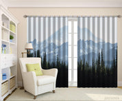 3D Mountain Forest Nature Landscape Curtains and Drapes LQH 52- Jess Art Decoration