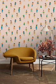 3D Woman Pattern Yellow Wall Mural Wallpaper 178- Jess Art Decoration