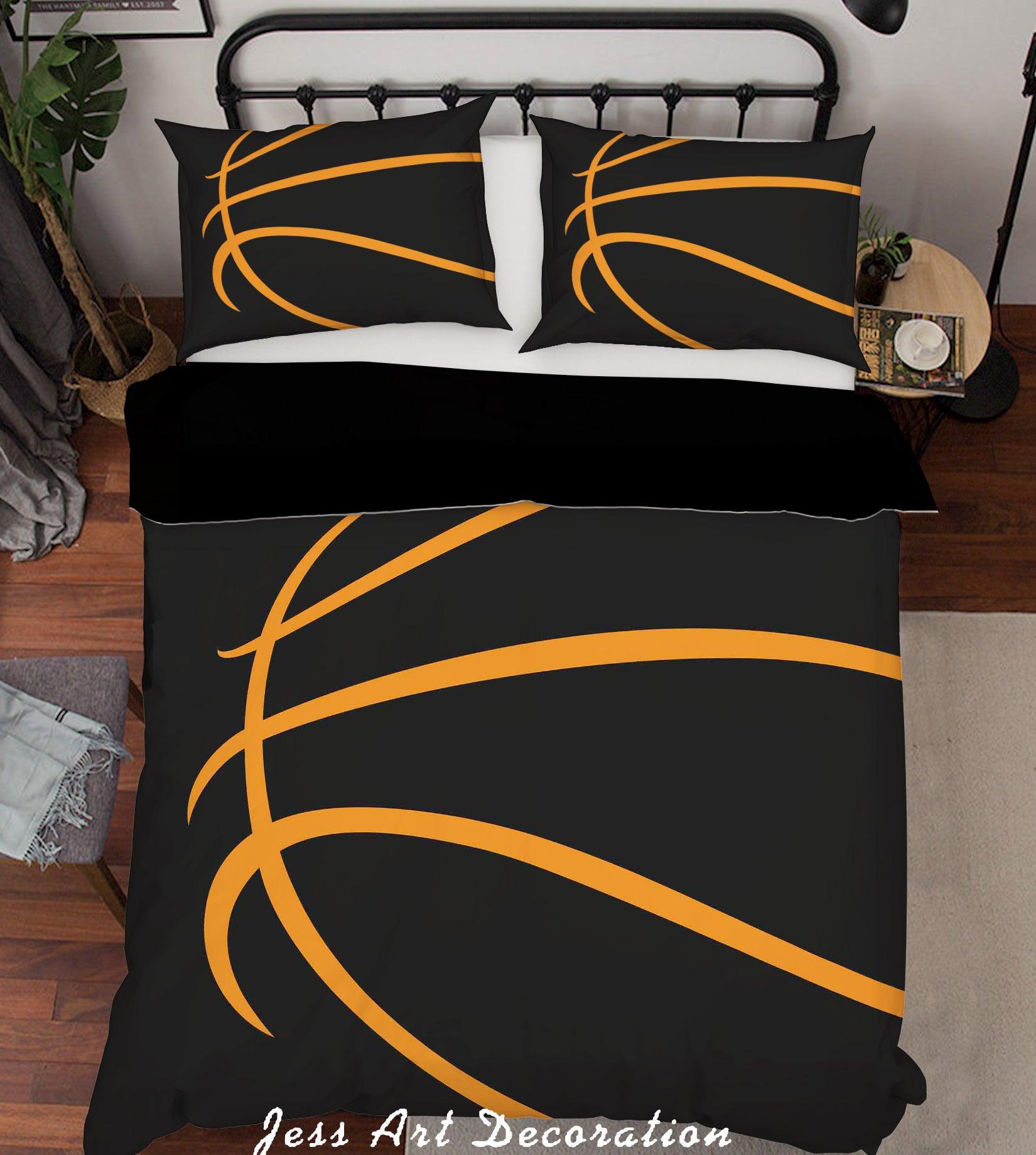 3D Sport Basketball Quilt Cover Set Bedding Set Duvet Cover Pillowcases WJ 6836- Jess Art Decoration