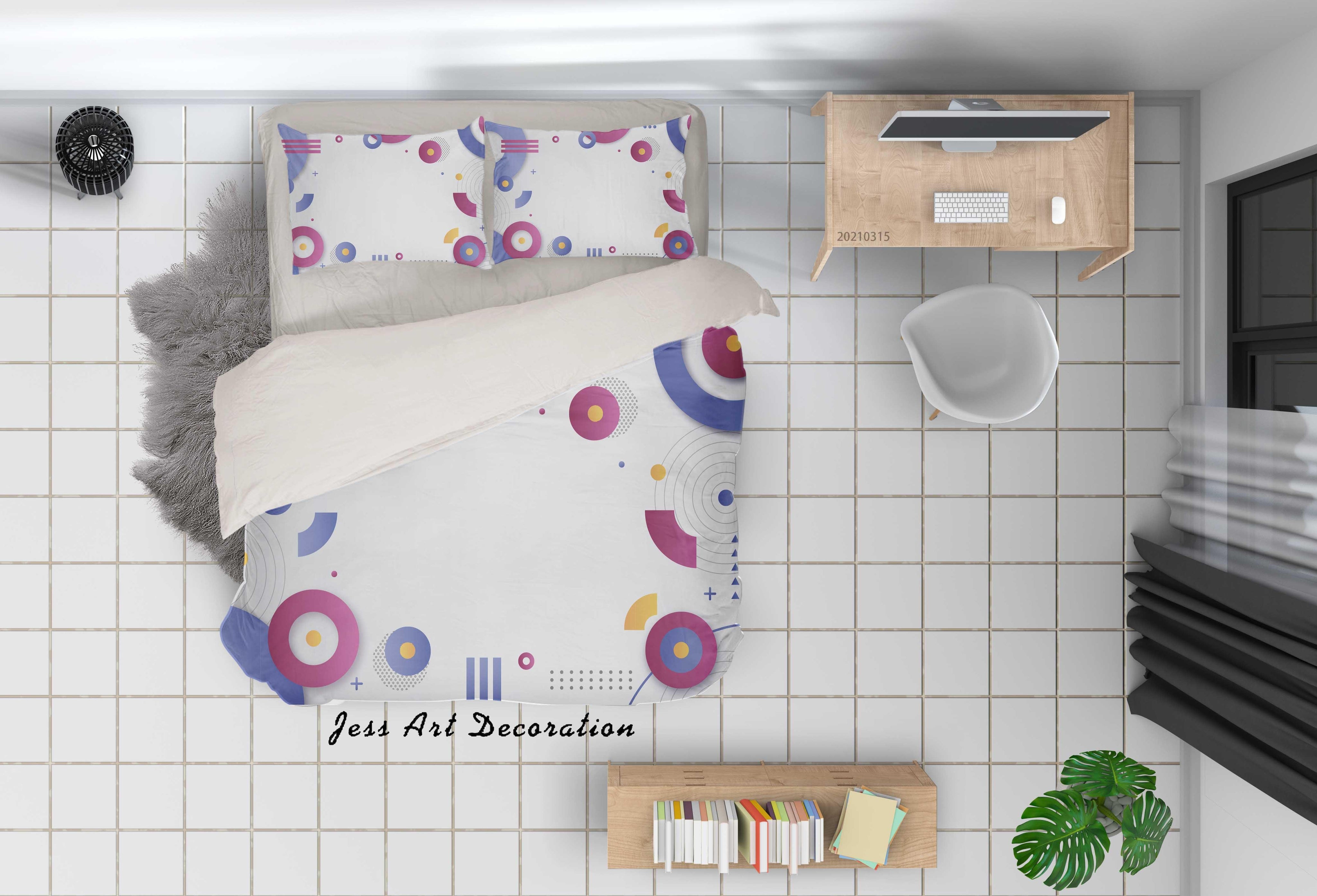 3D Abstract Color Geometry Quilt Cover Set Bedding Set Duvet Cover Pillowcases 91- Jess Art Decoration