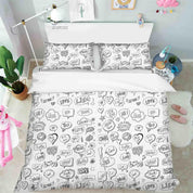 3D Cartoon Tone Bubble Graffiti Quilt Cover Set Bedding Set Duvet Cover Pillowcases 36- Jess Art Decoration