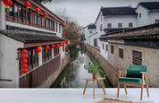 3D Chinese Architecture Landscape Wall Mural Wallpaper LQH 510- Jess Art Decoration